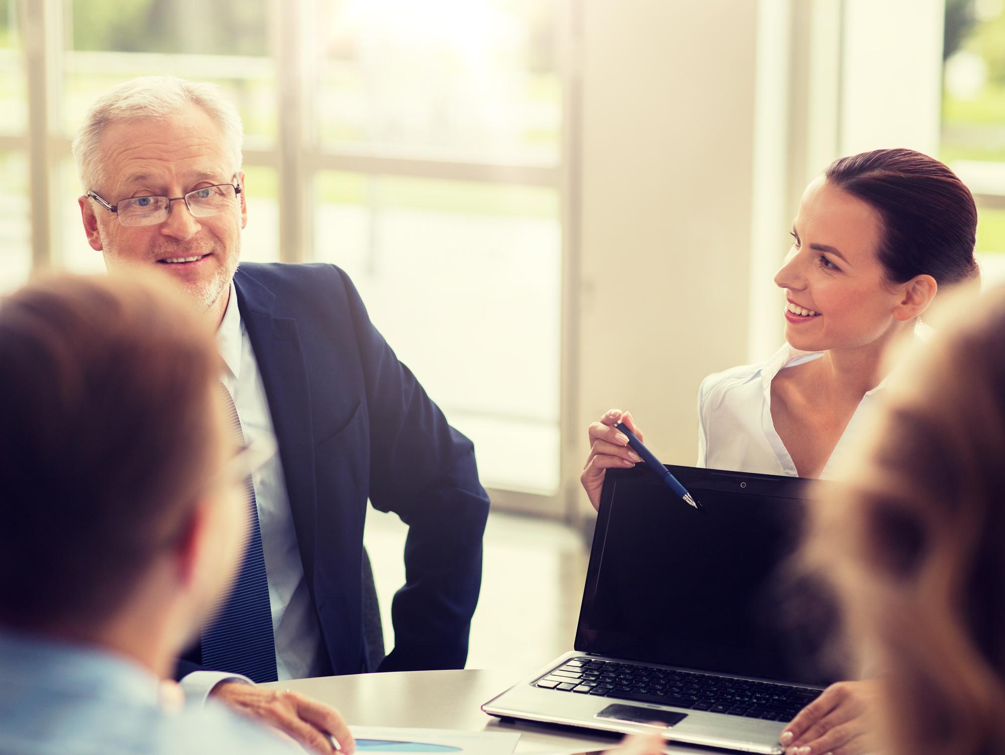 Executive training workshop with managers developing strategic thinking and decision-making skills
